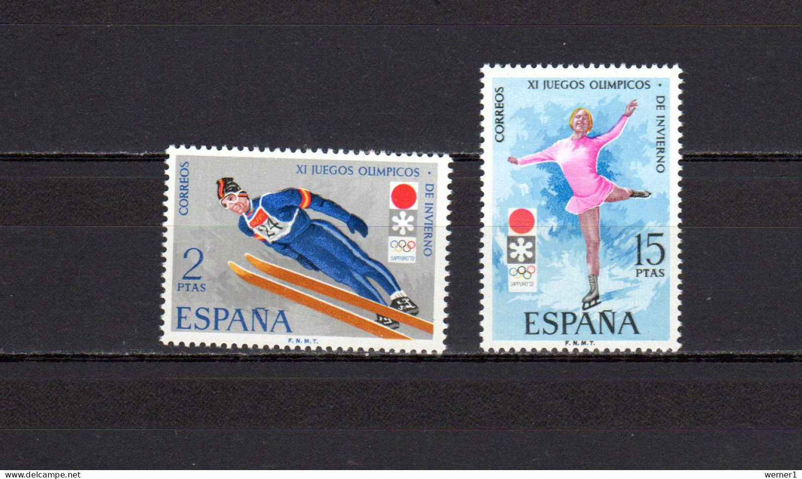 Spain 1972 Olympic Games Sapporo Set Of 2 MNH - Inverno1972: Sapporo