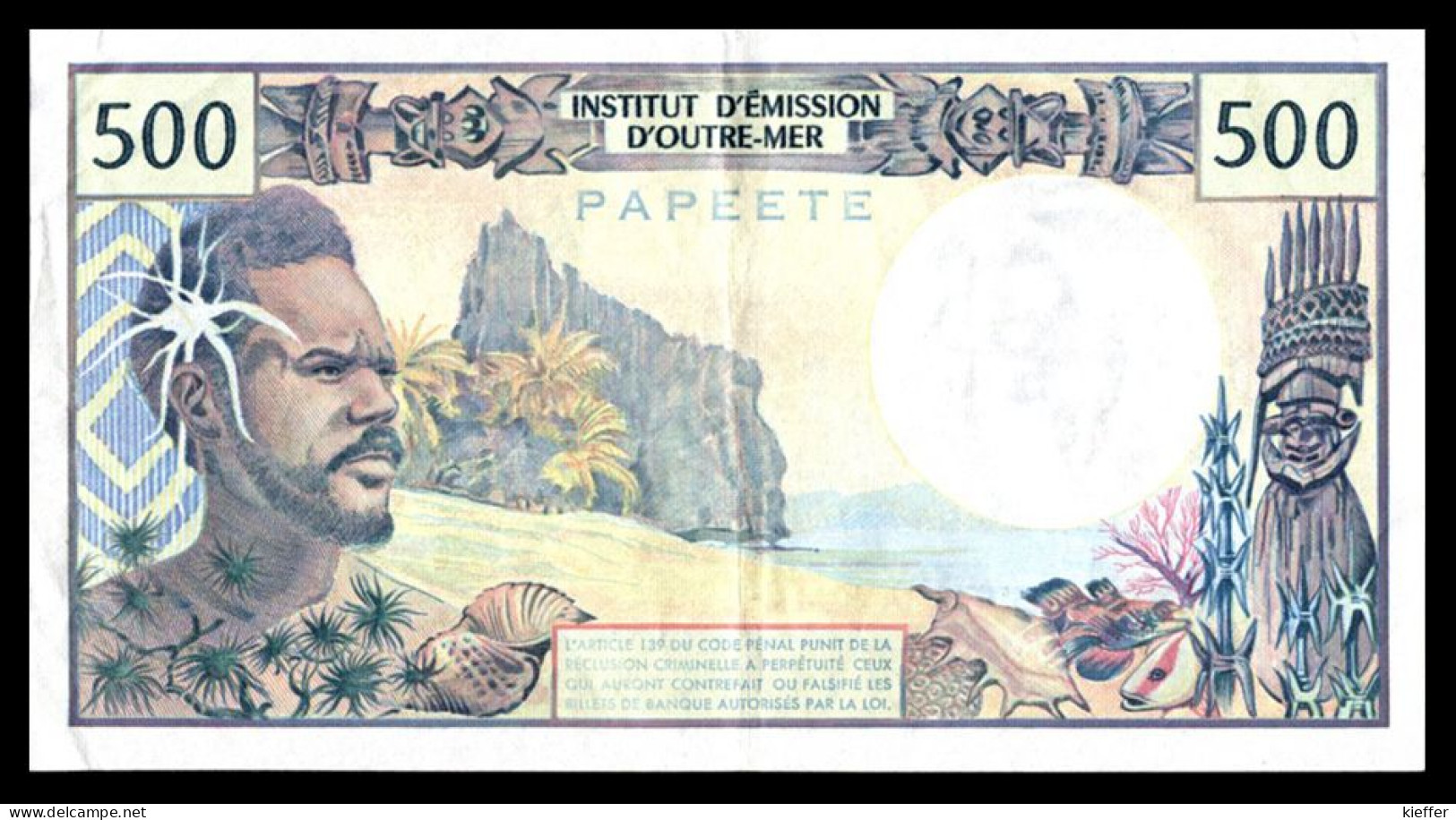 POLYNESIE  PAPEETE - 500F - 1985 - P 25 - TTB+ - Papeete (Frans-Polynesië 1914-1985)