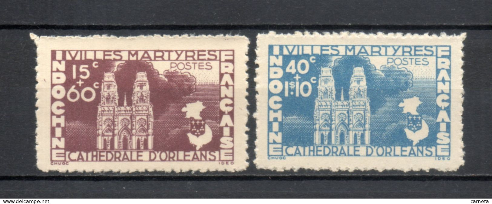 INDOCHINE  N° 292 + 293   NEUFS SANS CHARNIERE EMIS SANS GOME  COTE 3.20€   VILLES MARTYRES - Unused Stamps