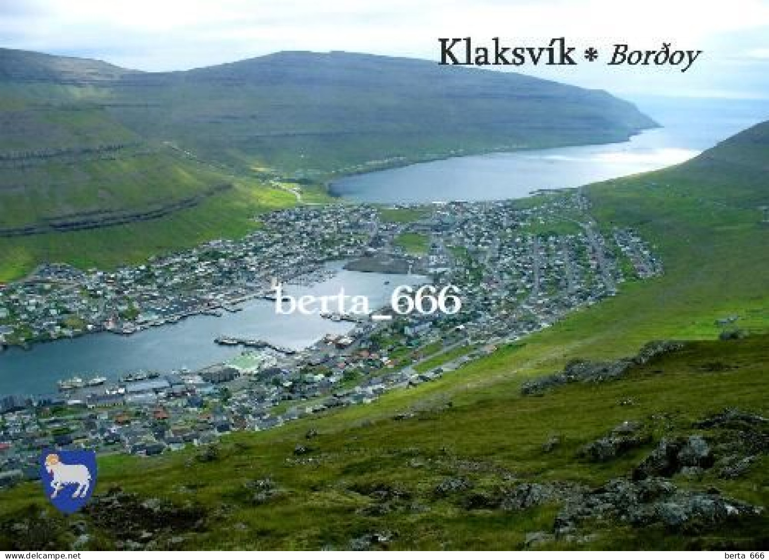 Faroe Islands Bordoy Klaksvik Aerial View New Postcard - Faroe Islands