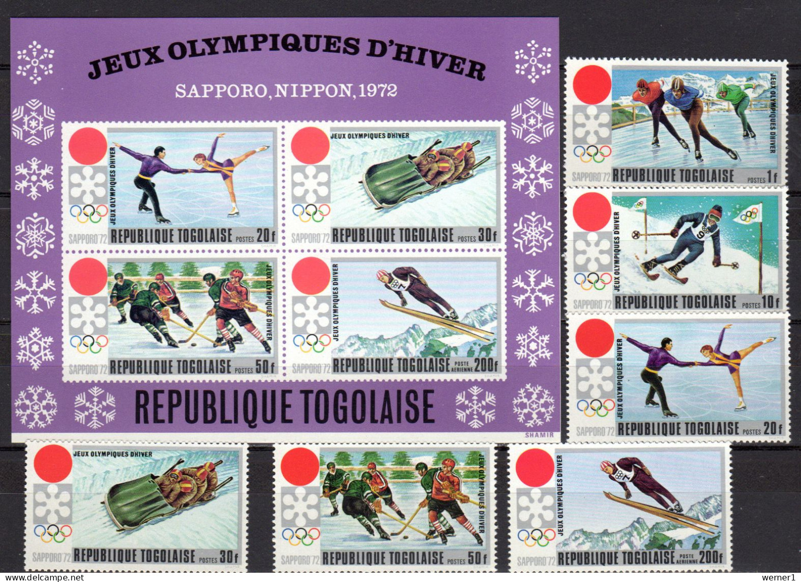 Togo 1971 Olympic Games Sapporo Set Of 6 + S/s MNH - Winter 1972: Sapporo