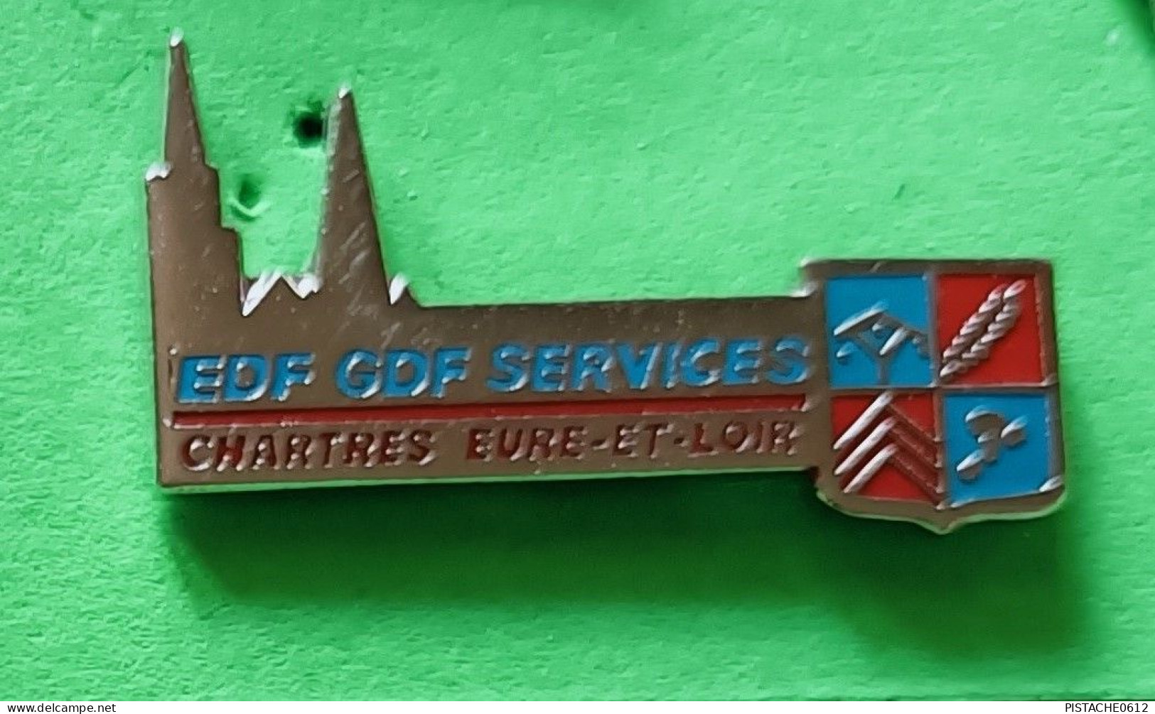 Pin's EDF-GDF Chartres Eure Et Loir Blason - EDF GDF