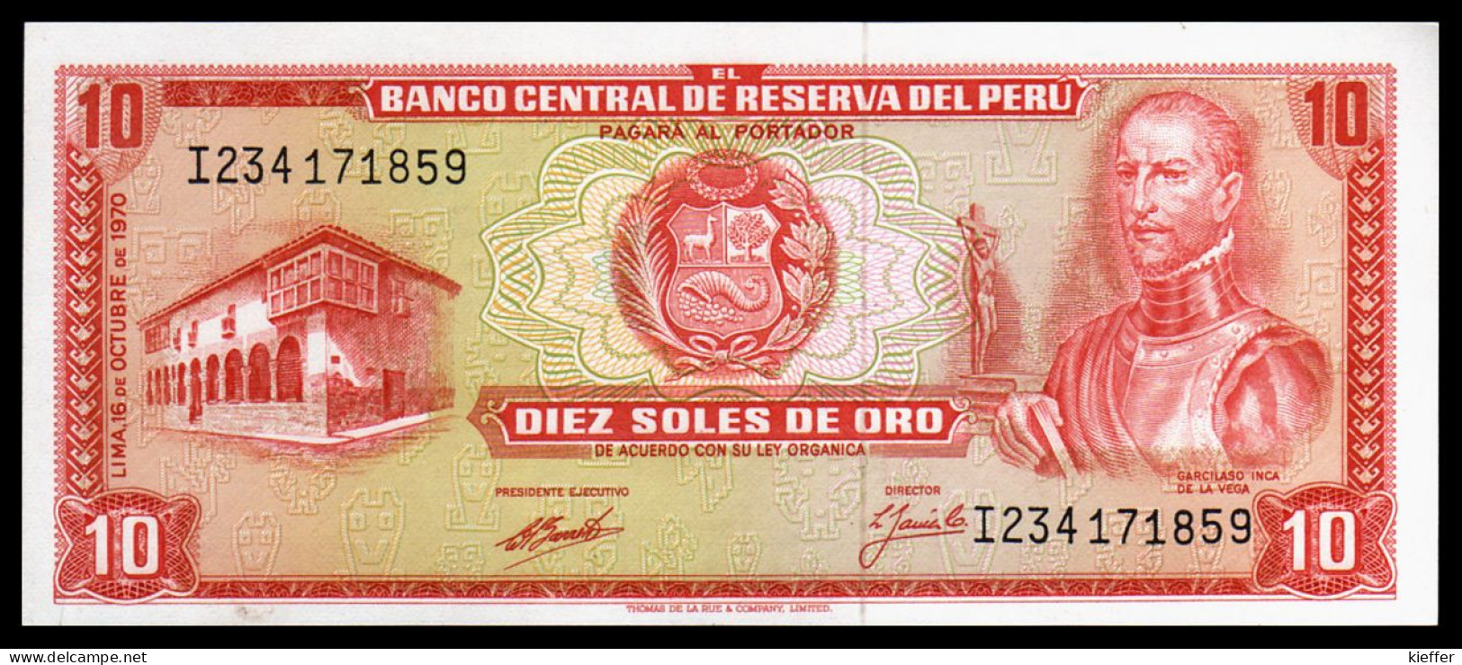 PEROU - 10 Soles De Oro - 1970 - P100b - UNC - Perù