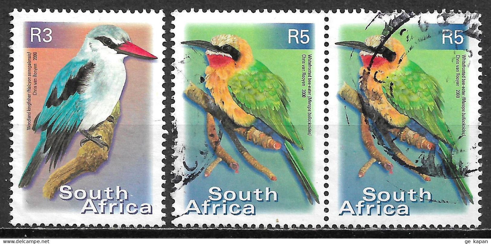 2000 SOUTH AFRICA SET OF 3 USED STAMPS (Scott # 1194,1195) CV $5.30 - Usados