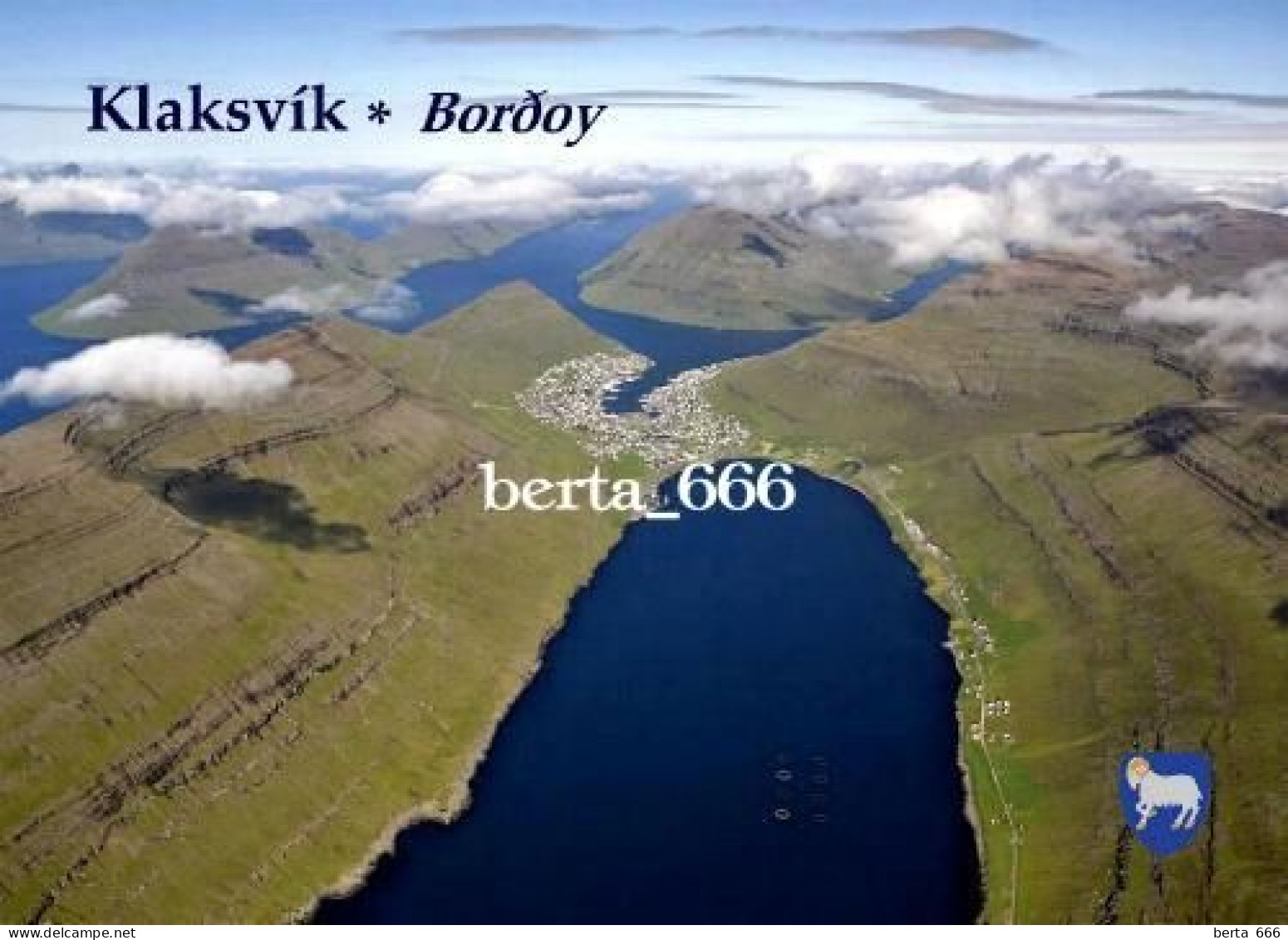 Faroe Islands Bordoy Klaksvik Aerial View New Postcard - Faroe Islands