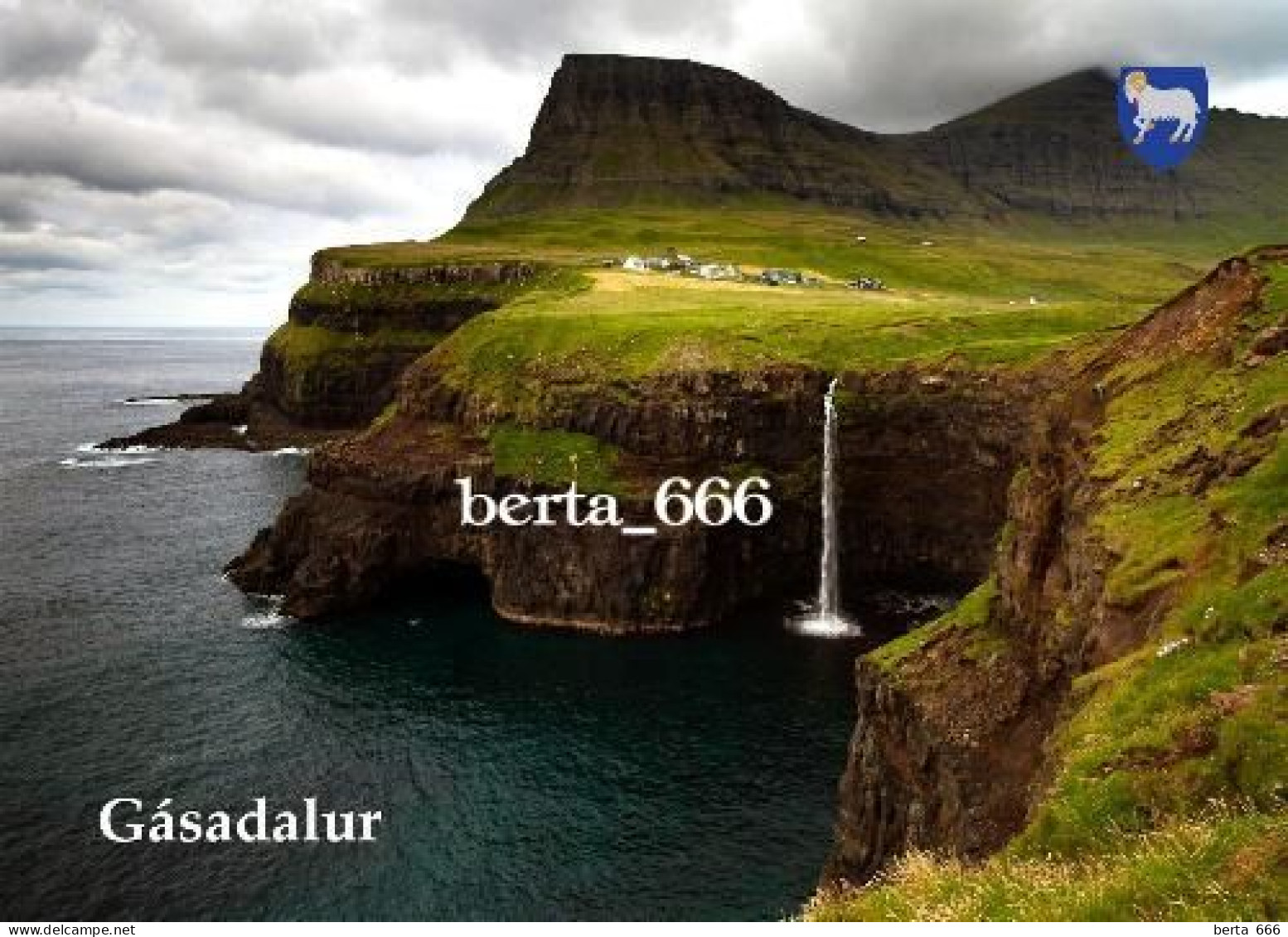 Faroe Islands Gasadalur Waterfall New Postcard - Faeröer