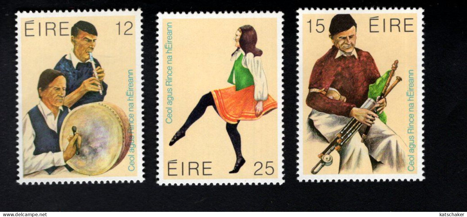 2002481273 1980 SCOTT 484 486  (XX) POSTFRIS  MINT NEVER HINGED - IRISH MUSIC - Unused Stamps