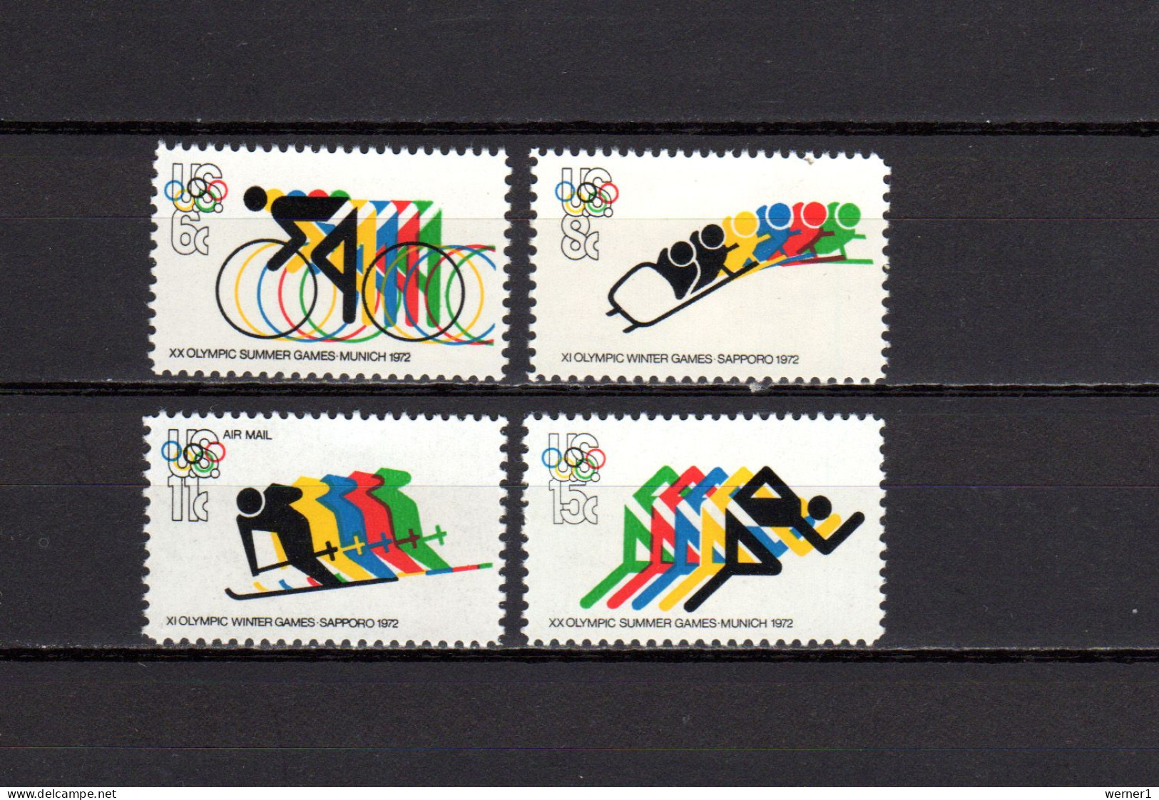 USA 1972 Olympic Games Munich / Sapporo, Cycling Etc. Set Of 4 MNH - Summer 1972: Munich