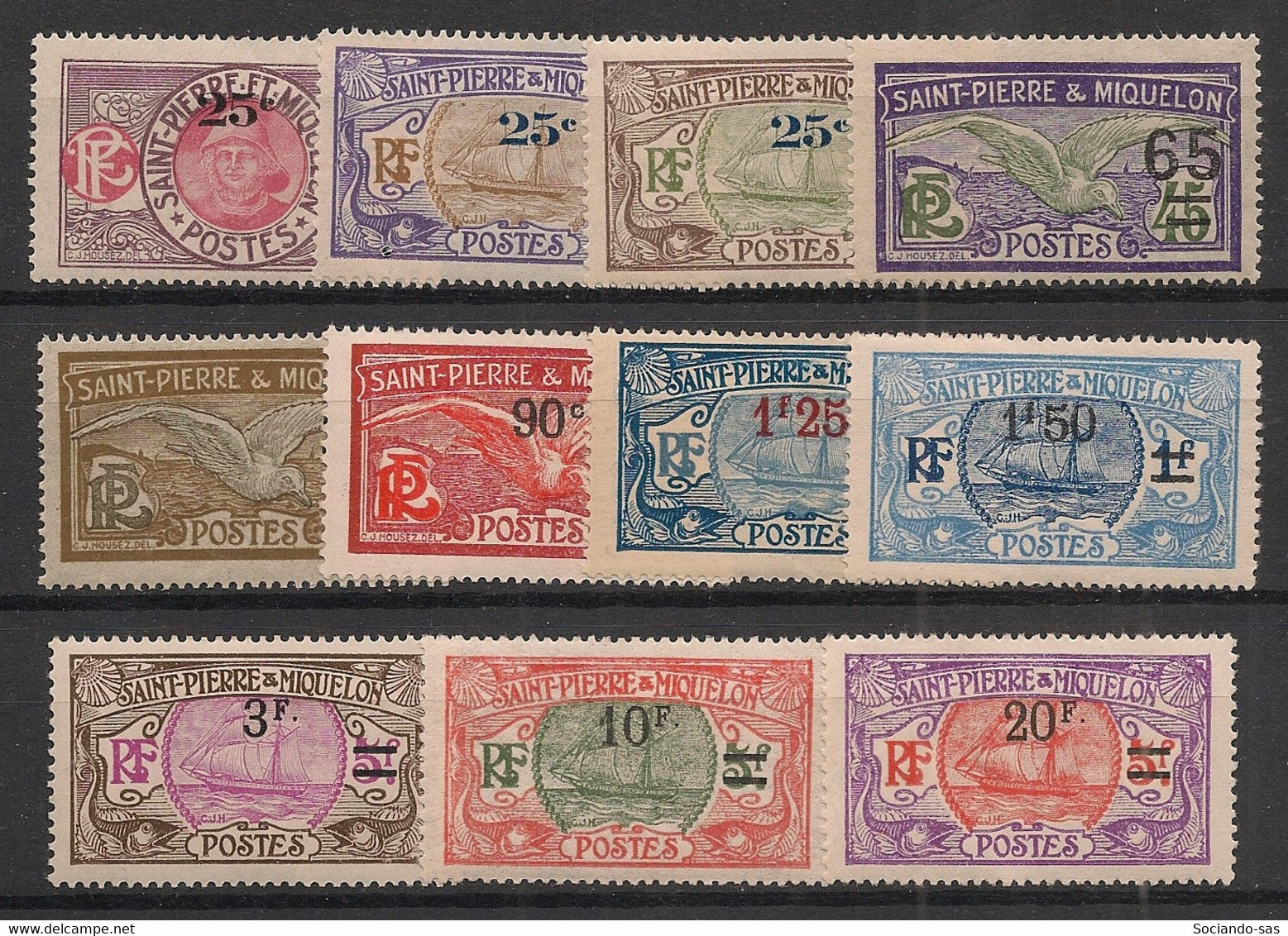 SPM - 1924-27 - N°YT. 118 à 128 - Série Complète - Neuf * / MH VF - Nuevos