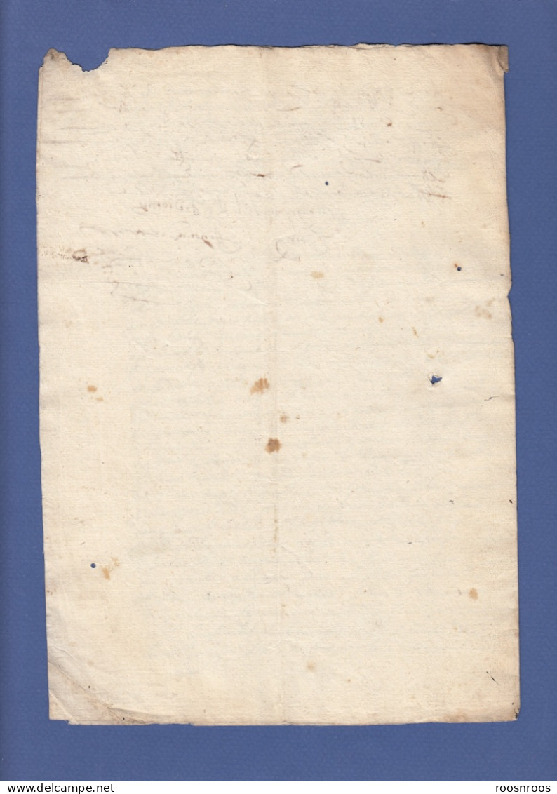 VIEUX PAPIER - GENERALITE DE BOURGOGNE - BUGEY BOURG BRESSE  - 1675 - - Gebührenstempel, Impoststempel