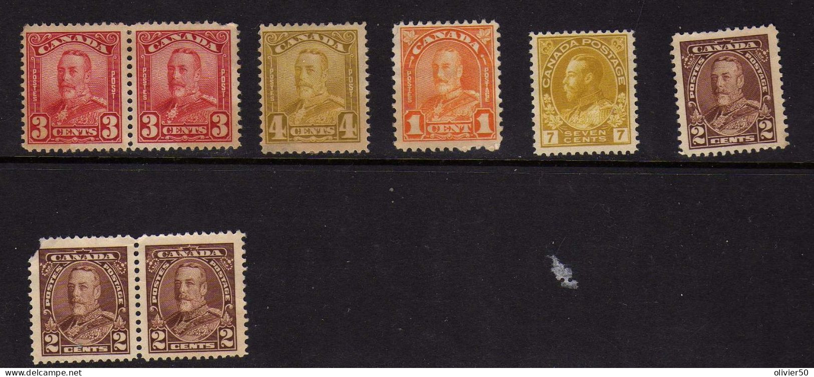 Canada  - George V - Neufs Sans Gomme - No Gum -  3 Ex. MH - Neufs