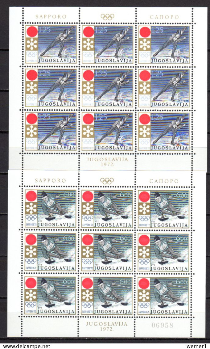 Yugoslavia 1972 Olympic Games Sapporo Set Of 2 Sheetlets MNH - Winter 1972: Sapporo