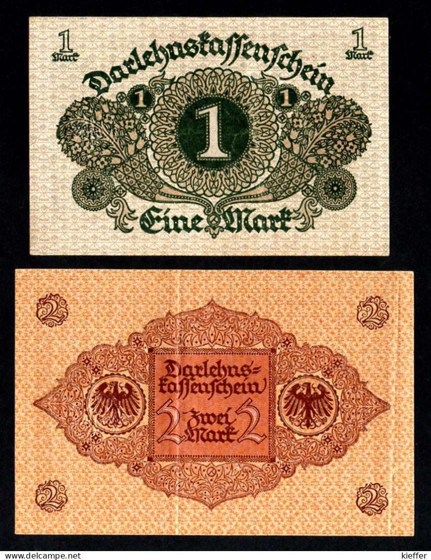 DEUTSCHLAND - ALLEMAGNE - LOT 1 Et 2 Mark - P58 - P59 - 1920 - AU / SPL - Imperial Debt Administration