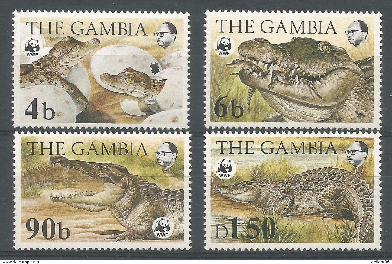 1984 Gambia WWF Nile Crocodile Set (** / MNH / UMM) - Ungebraucht