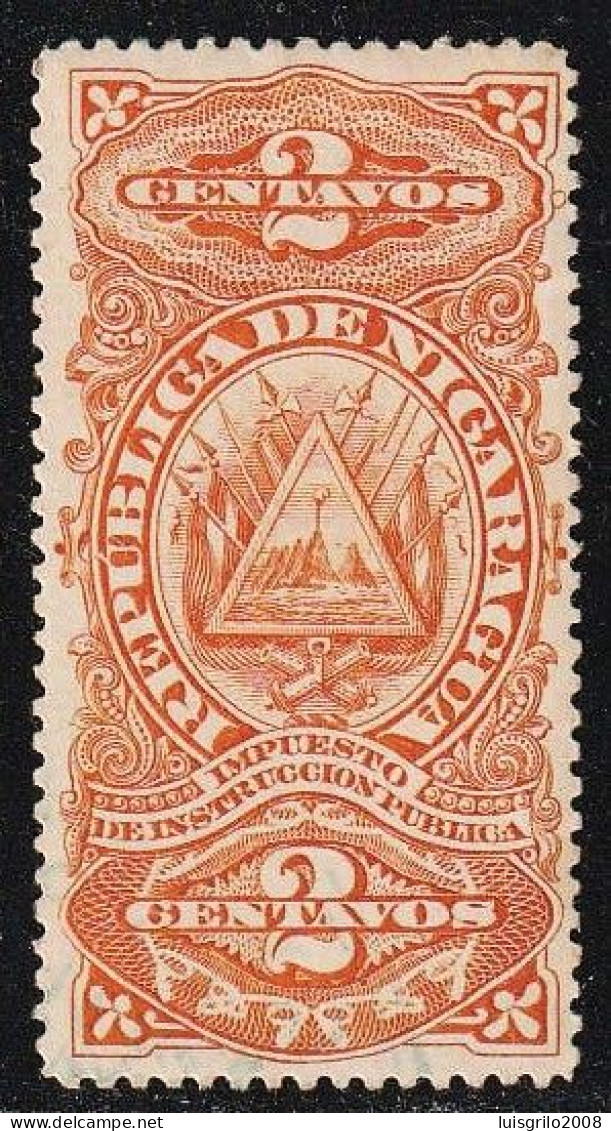 Revenues / Fiscaux, Nicarágua 1908 - Impuesto De Instruccion Publica -|- 2 Centavos - Usado - Nicaragua