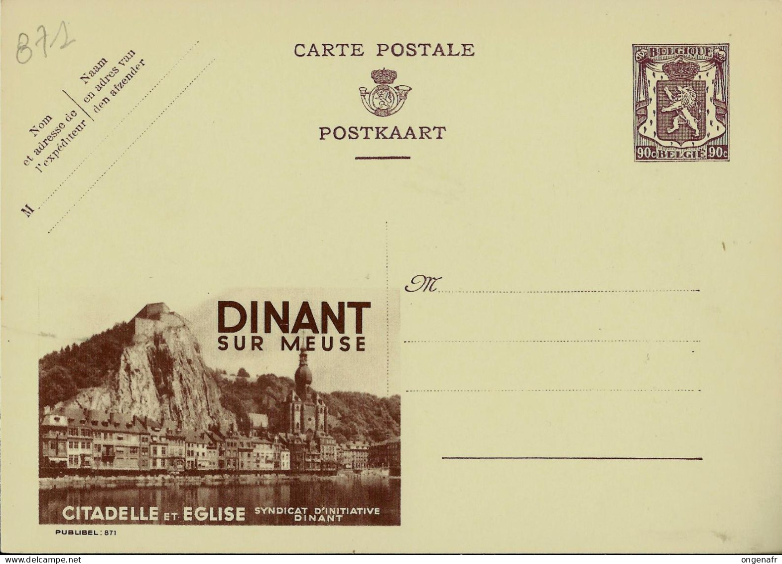 Publibel Neuve N° 871 ( DINANT Sur Meuse - Citadelle Et Eglise ) - Publibels