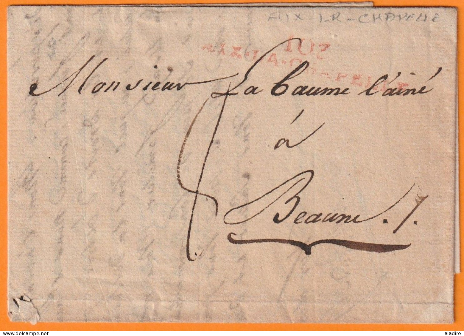 1805 - 27 Prairial XIII - Lettre Pliée De 103 AIX LA CHAPELLE En Rouge Vers BEAUNE, Côte D'Or - Taxe 8 - 1792-1815: Départements Conquis
