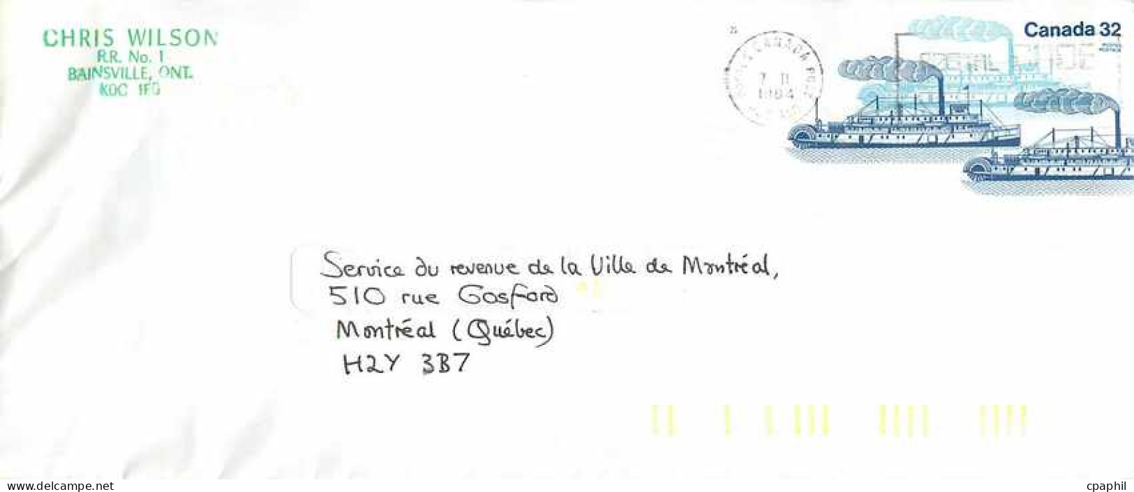 Entier Postal Postal Stationary Canada Bateaux Bateau  - 1953-.... Règne D'Elizabeth II