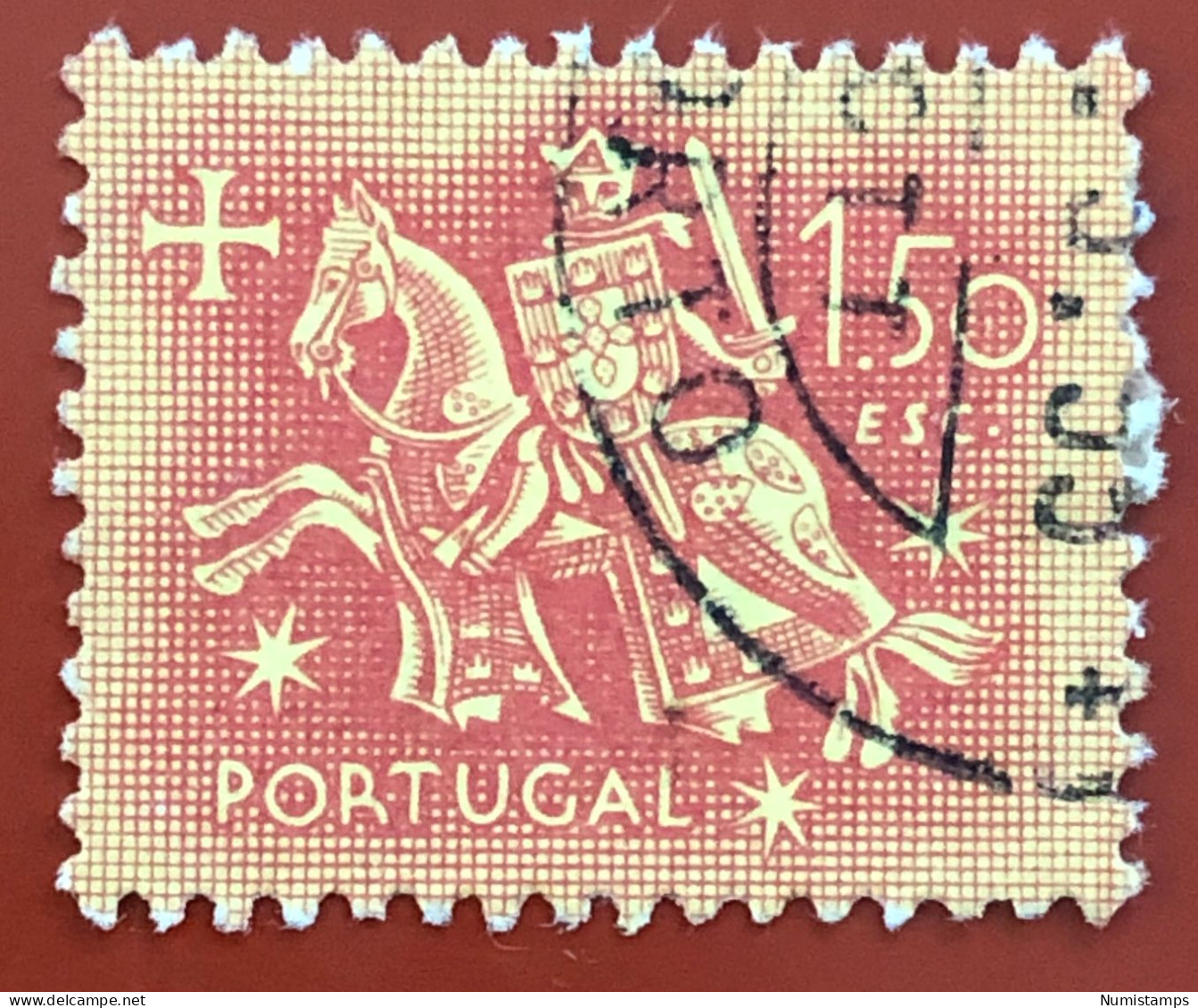 Portugal - 1953 - Topics: Animals (Fauna) | Weapons | Knights | Horses | Mammals | Middle Ages | Heraldic Coats Of Arms - Paarden