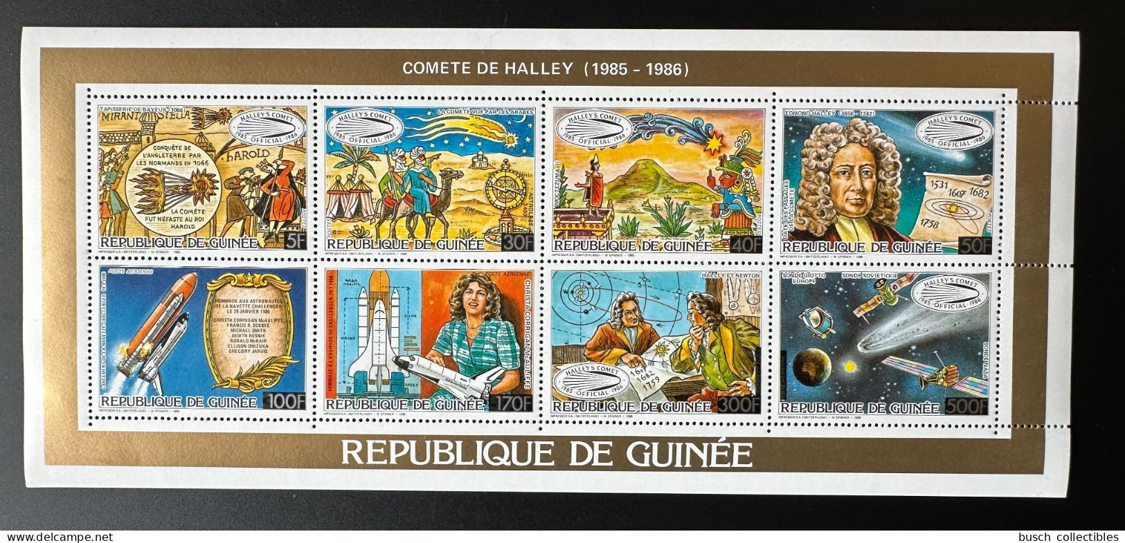 Guinée Guinea 1986 Mi. 1106A 1116A Feuillet Collectif Klb. Sheetlet Space Espace Halley Comet Comète Halleyscher Komet - Guinea (1958-...)