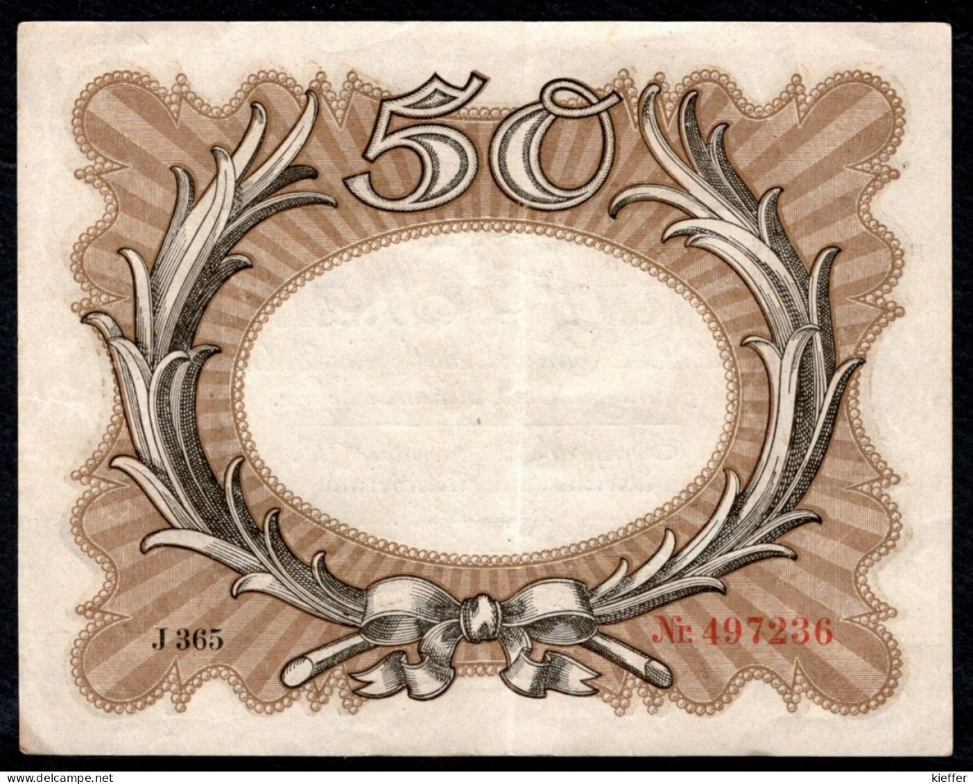 DEUTSCHLAND - ALLEMAGNE - 50 Mark - Série Nr - 1918 - P65 - AU / SPL - 50 Mark