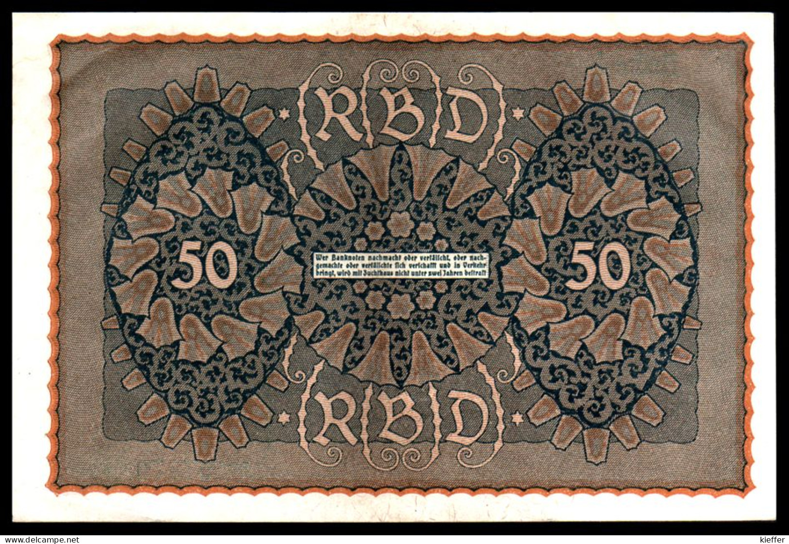 DEUTSCHLAND - ALLEMAGNE - 50 Mark Reichsbanknote - Série 4 - 1919 - P66 - AUNC / Pr Neuf - 50 Mark