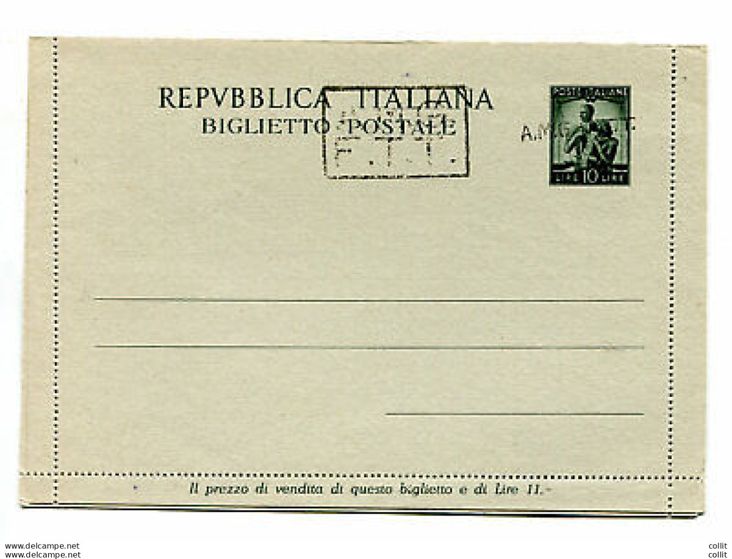 Trieste A - B.P. Lire 10 Dem. Soprastampa Mano Tipo A + B N.B1 - Mint/hinged