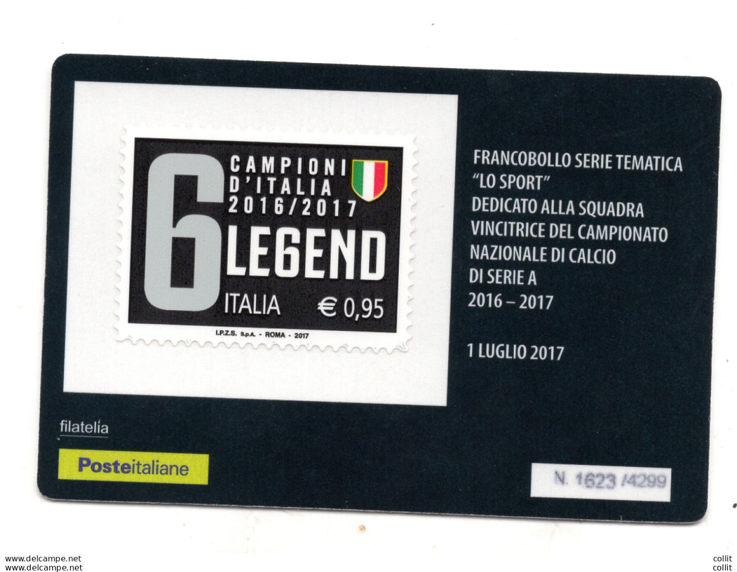 Tessera Filatelica Juventus 2017 Legend - Presentatiepakket