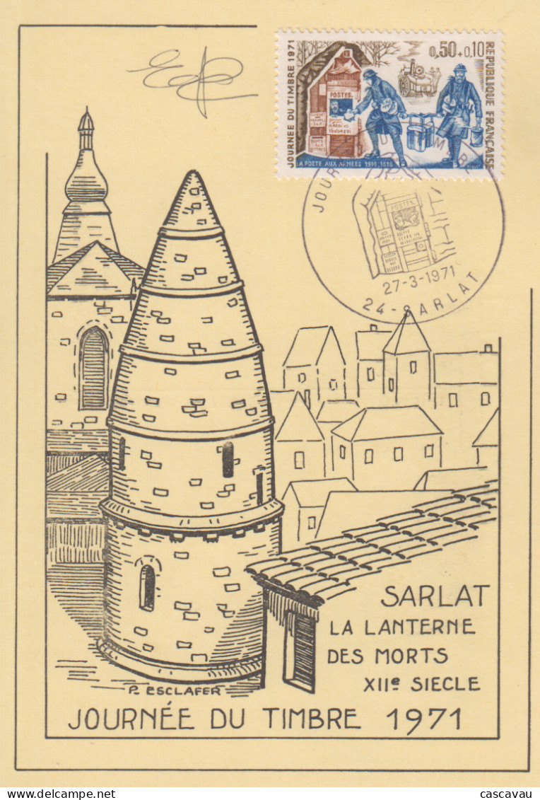 Carte  Locale  1er  Jour   FRANCE   JOURNEE  Du  TIMBRE    SARLAT   1971 - Journée Du Timbre