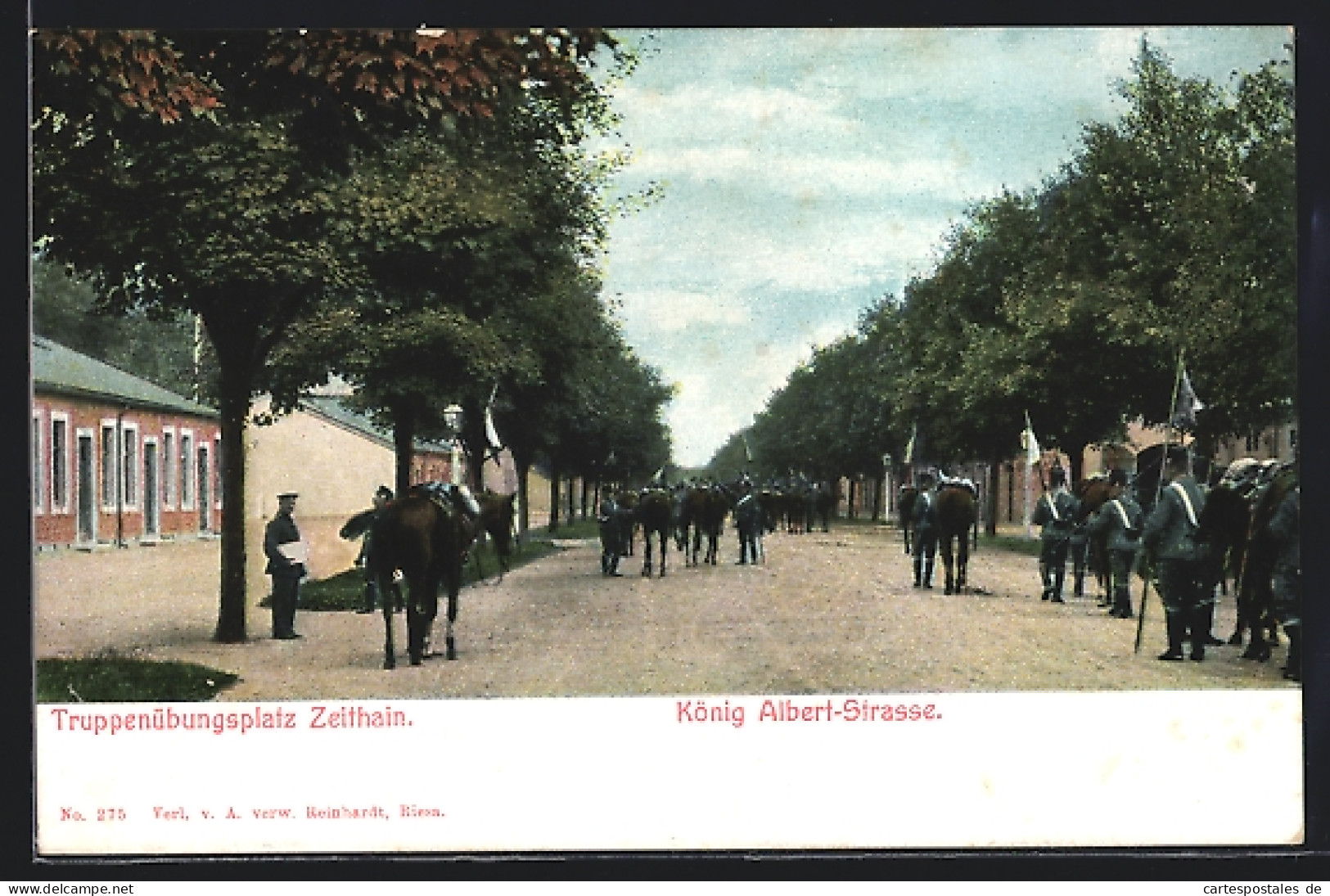 AK Zeithain, Truppenübungsplatz, König Albert-Strasse  - Zeithain