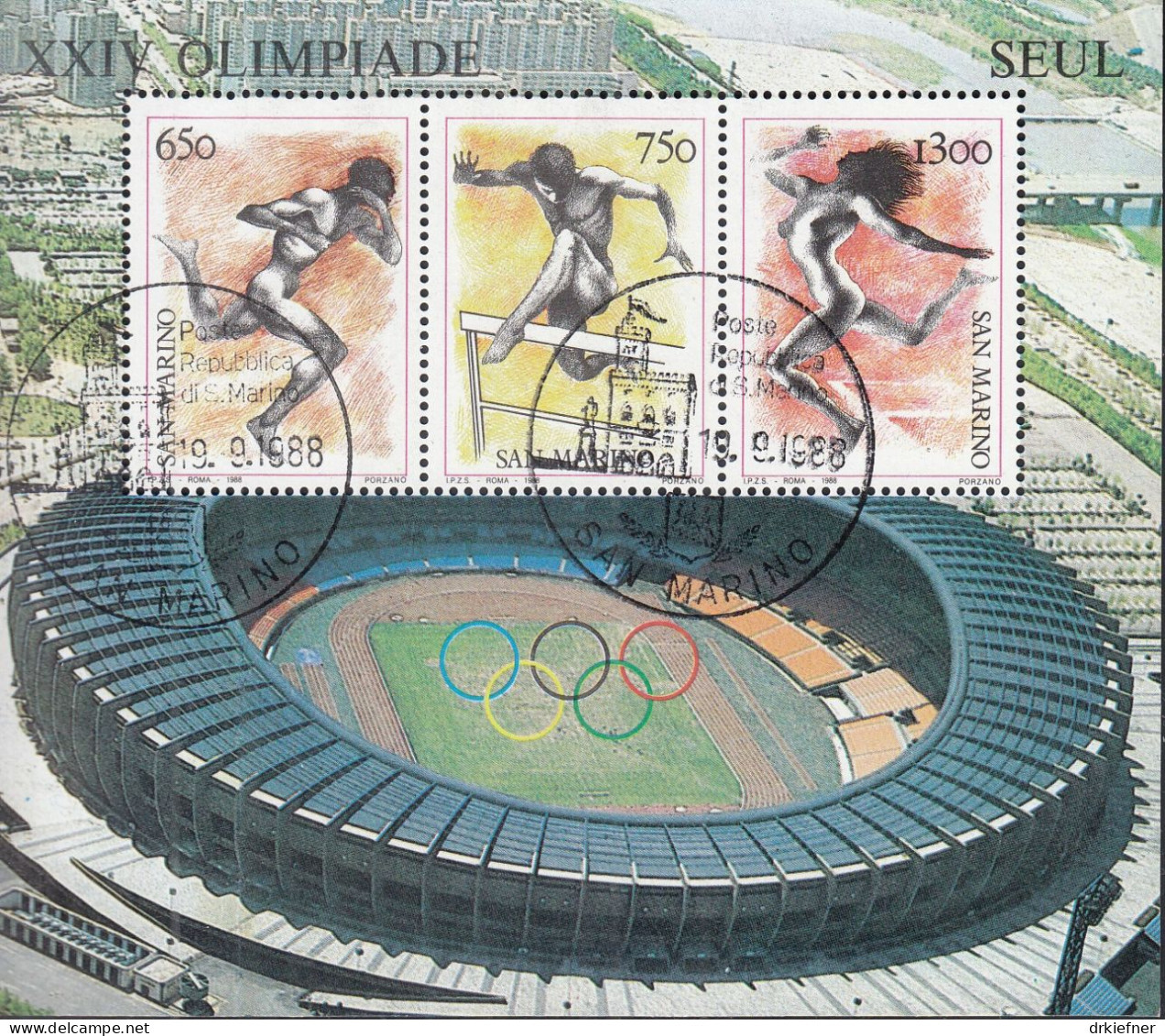 SAN MARINO, Block 11, Gestempelt, Olympische Sommerspiele, Seoul 1988 - Blocs-feuillets