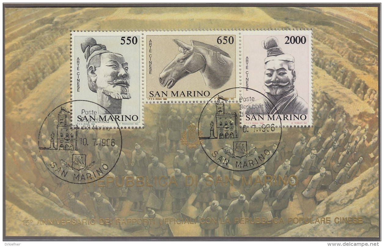 SAN MARINO Block 10, Gestempelt, China: Terrakottafiguren Grab Des Kaisers Qin Shi Huangdi, 1986 - Blocs-feuillets