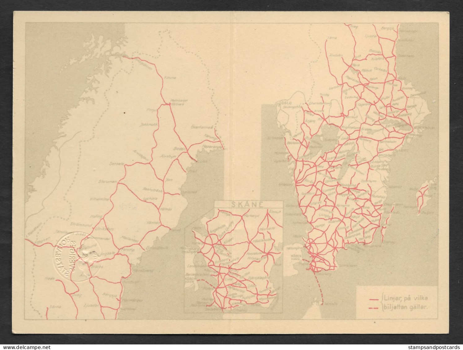 Suède Passe Chemin De Fer Première Classe 1949 Sweden Railway First Class Railroad Pass Train Sverige - Europa