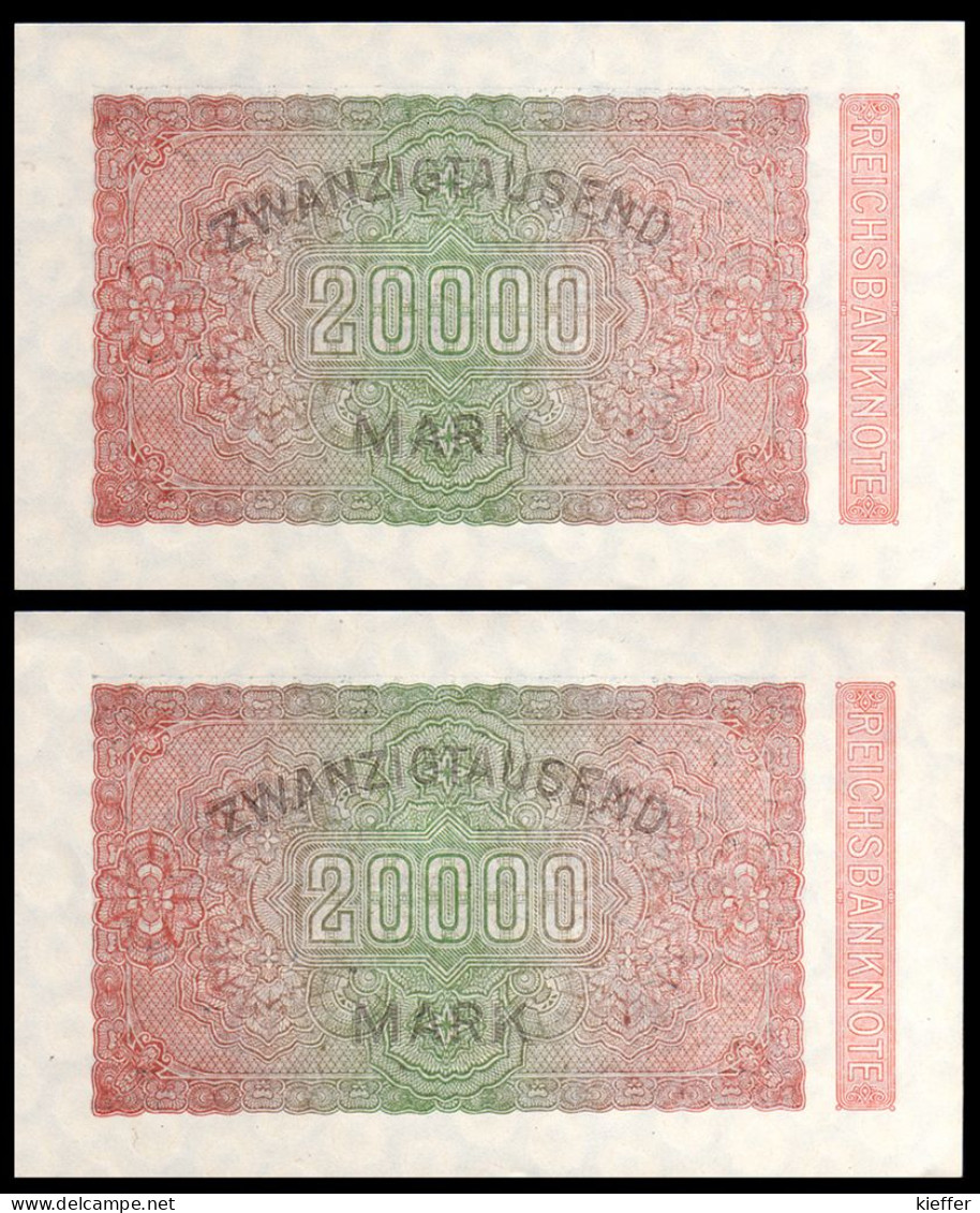 DEUTSCHLAND - ALLEMAGNE - 20000 Mark Reichsbanknote - 2 N° - 1923 - P85a - AUNC / Pr Neuf - 20000 Mark