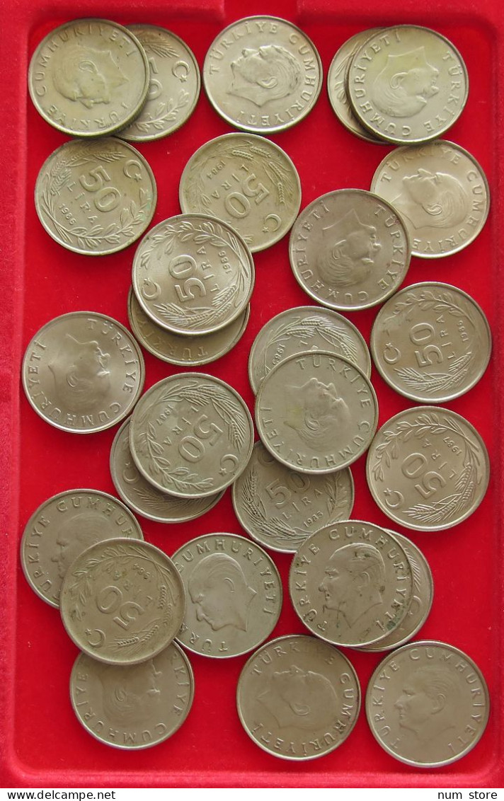 COLLECTION LOT TURKEY 50 LIRA 27PC 243G #xx40 1855 - Türkei