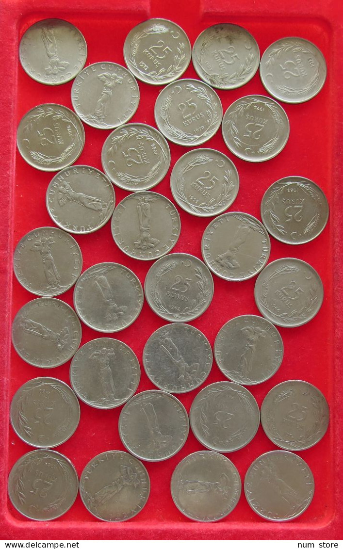 COLLECTION LOT TURKEY 25 LIRA 30PC 135G #xx40 1957 - Turchia