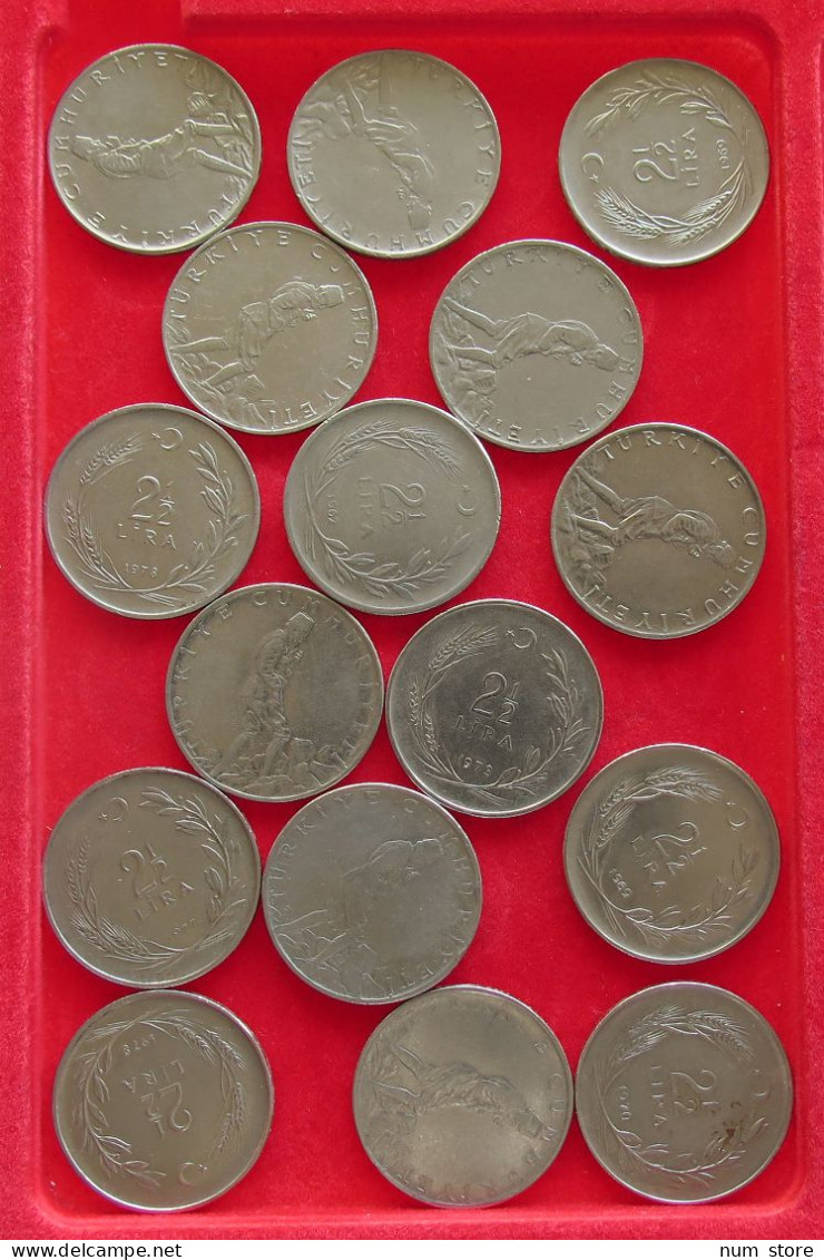 COLLECTION LOT TURKEY 2 1/2 LIRA 16PC 153G #xx40 1911 - Turchia