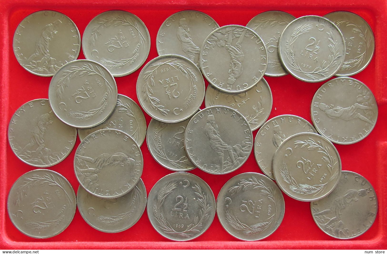 COLLECTION LOT TURKEY 2 1/2 LIRA 23PC 240G #xx40 1945 - Turchia