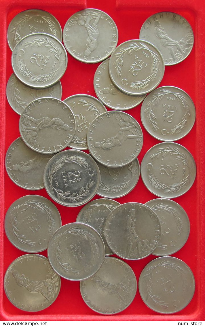 COLLECTION LOT TURKEY 2 1/2 LIRA 23PC 240G #xx40 1945 - Turchia