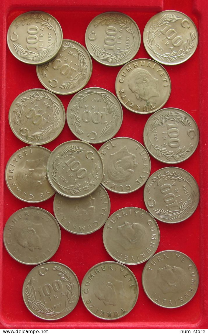 COLLECTION LOT TURKEY 100 LIRA 18PC 199G #xx40 1847 - Turquie