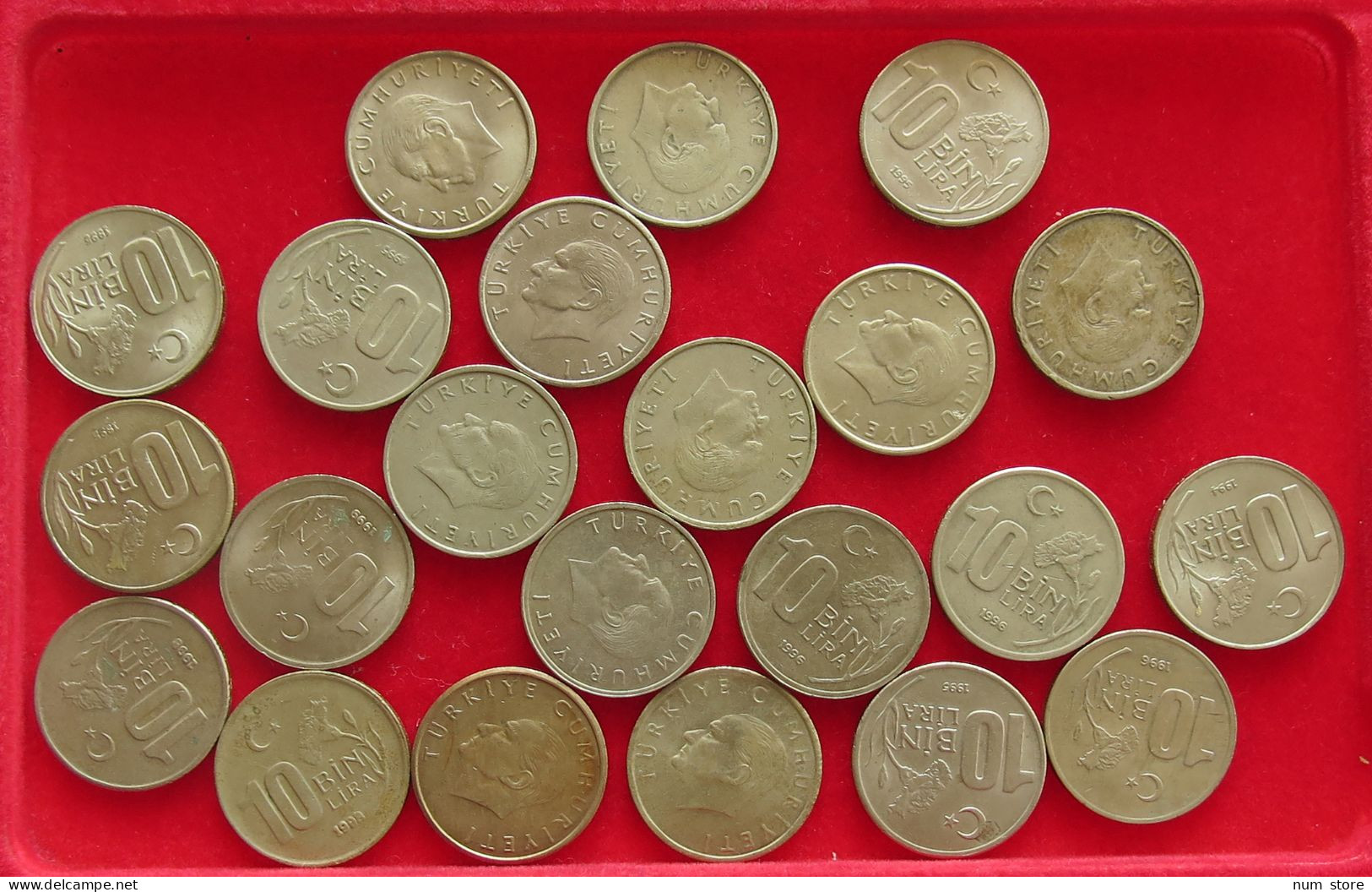 COLLECTION LOT TURKEY 10 LIRA 22PC 200G #xx40 1853 - Turquie