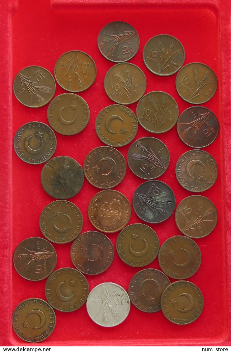 COLLECTION LOT TURKEY 10 KURUS 28PC 100G #xx40 1965 - Turquie