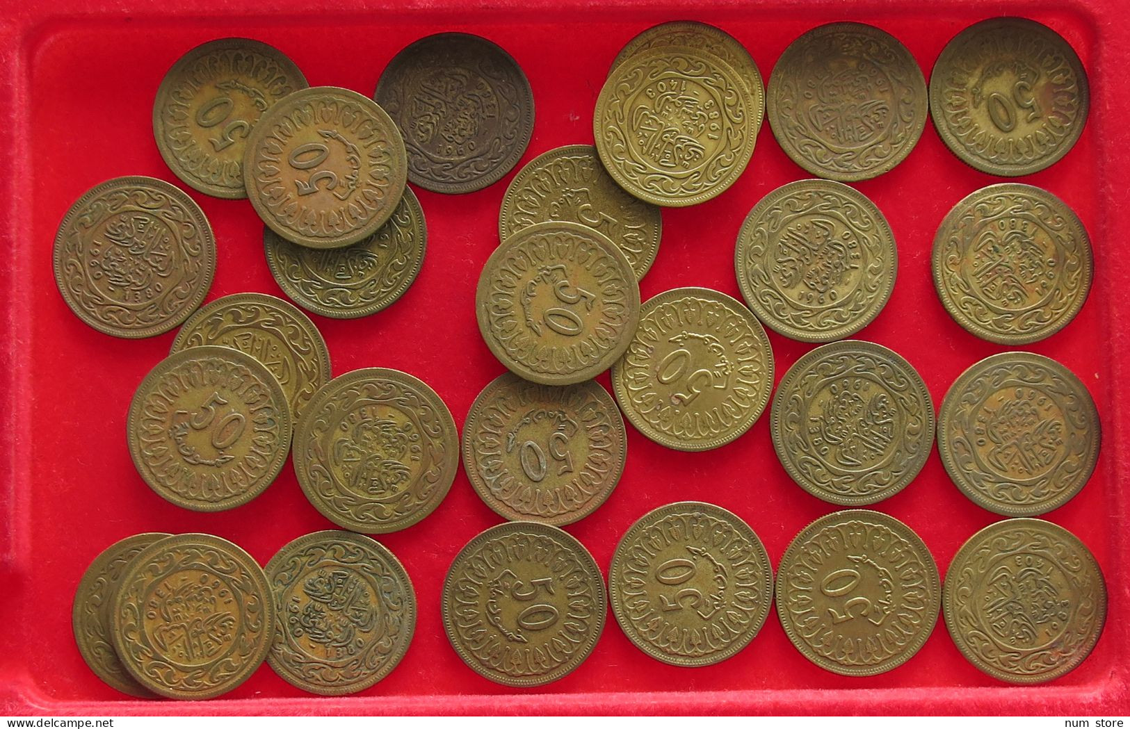 COLLECTION LOT TUNISIA 50 MILLIEMES 27PC 160G #xx40 2037 - Tunisie