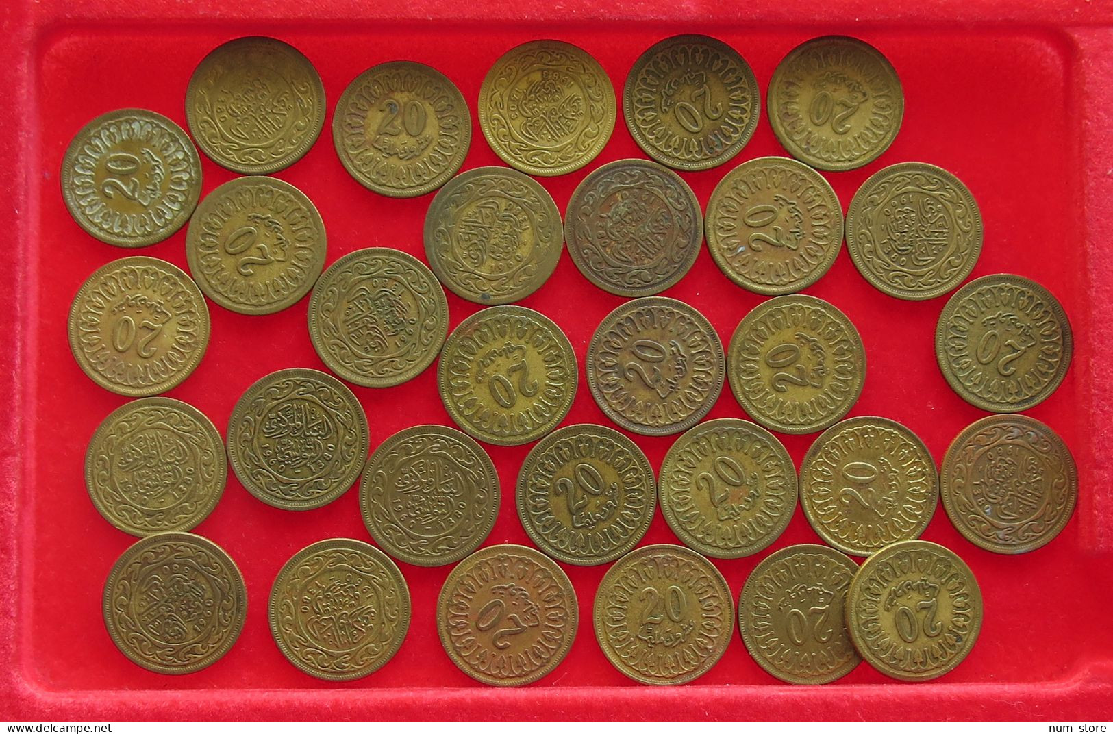 COLLECTION LOT TUNISIA 20 MILLIEMES 30PC 133G #xx40 1889 - Tunisie