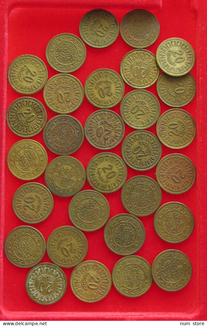 COLLECTION LOT TUNISIA 20 MILLIEMES 30PC 133G #xx40 1889 - Tunisie