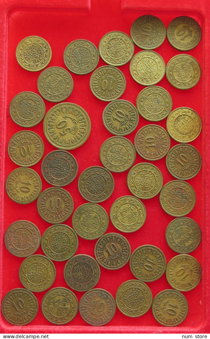 COLLECTION LOT TUNISIA 10 MILLIEMES 39PC 136G #xx40 1888 - Tunisie