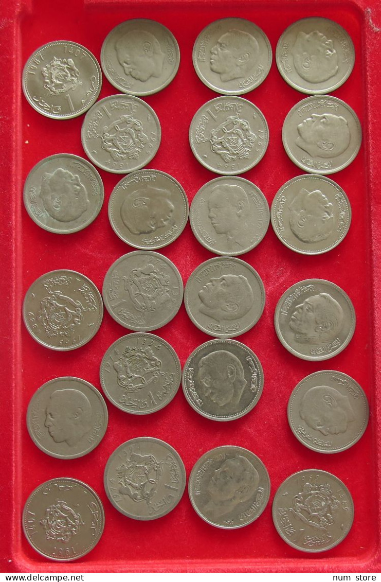 COLLECTION LOT MOROCCO 1 DIRHAM 23PC 137G #xx40 1989 - Morocco