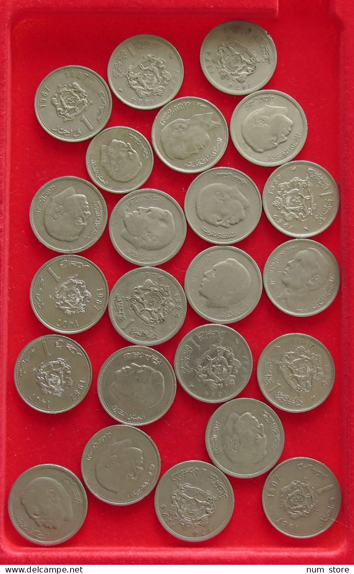 COLLECTION LOT MOROCCO 1 DIRHAM 23PC 135G #xx40 1985 - Marocco