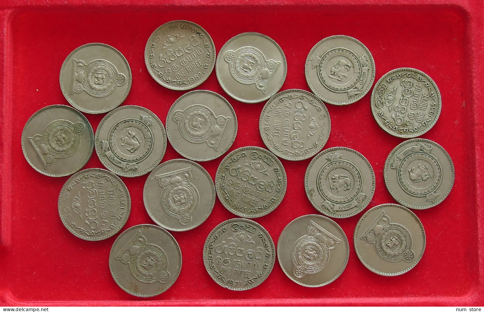 COLLECTION LOT CEYLON SRI LANKA RUPEE 18PC 129G #xx40 1875 - Sri Lanka (Ceylon)