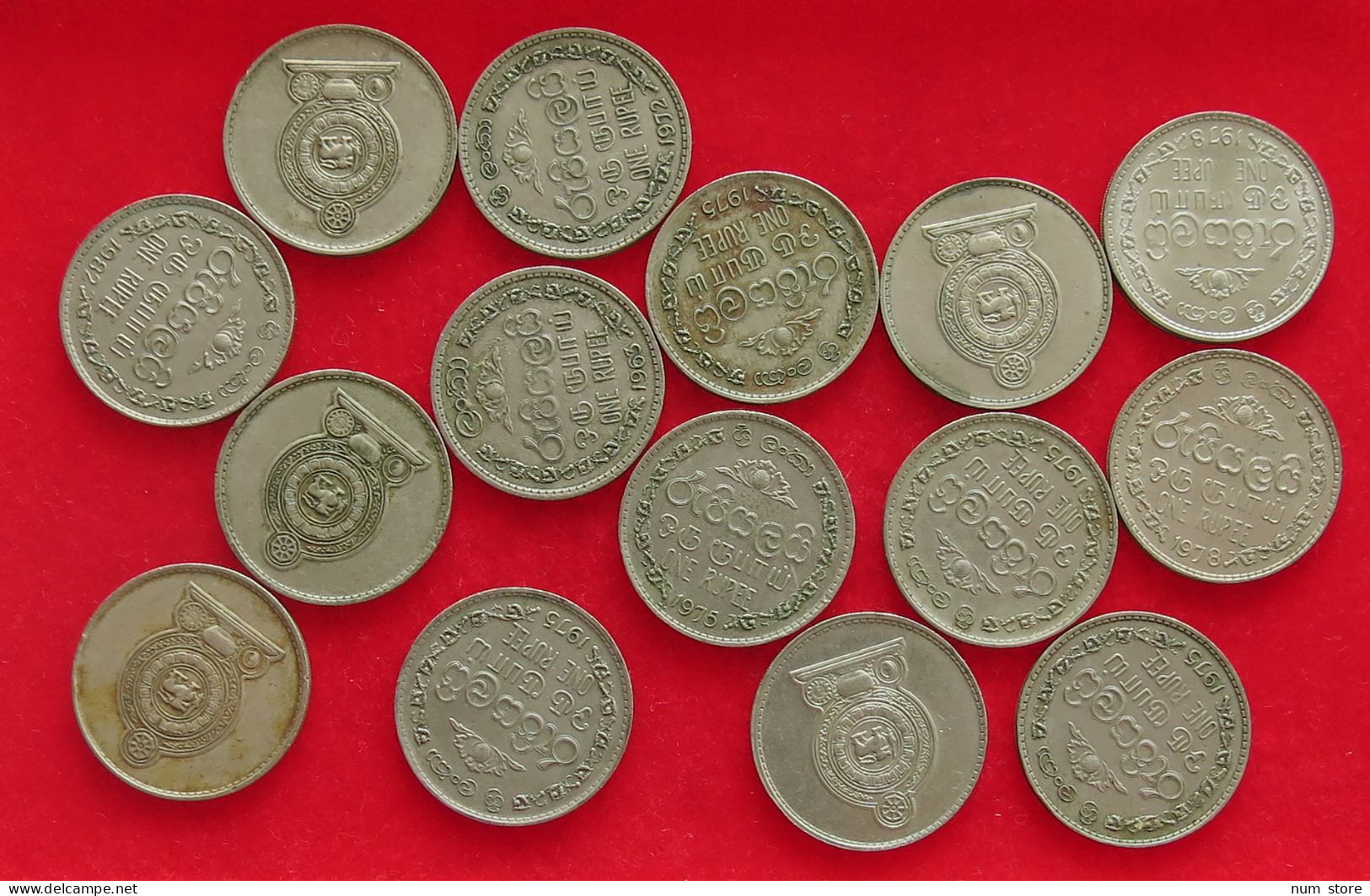 COLLECTION LOT CEYLON SRI LANKA RUPEE 15PC 108G #xx40 1880 - Sri Lanka